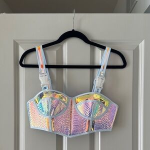 Dollskill Holographic Bustier Top